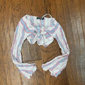 Lulus women’s striped cropped tee shirt